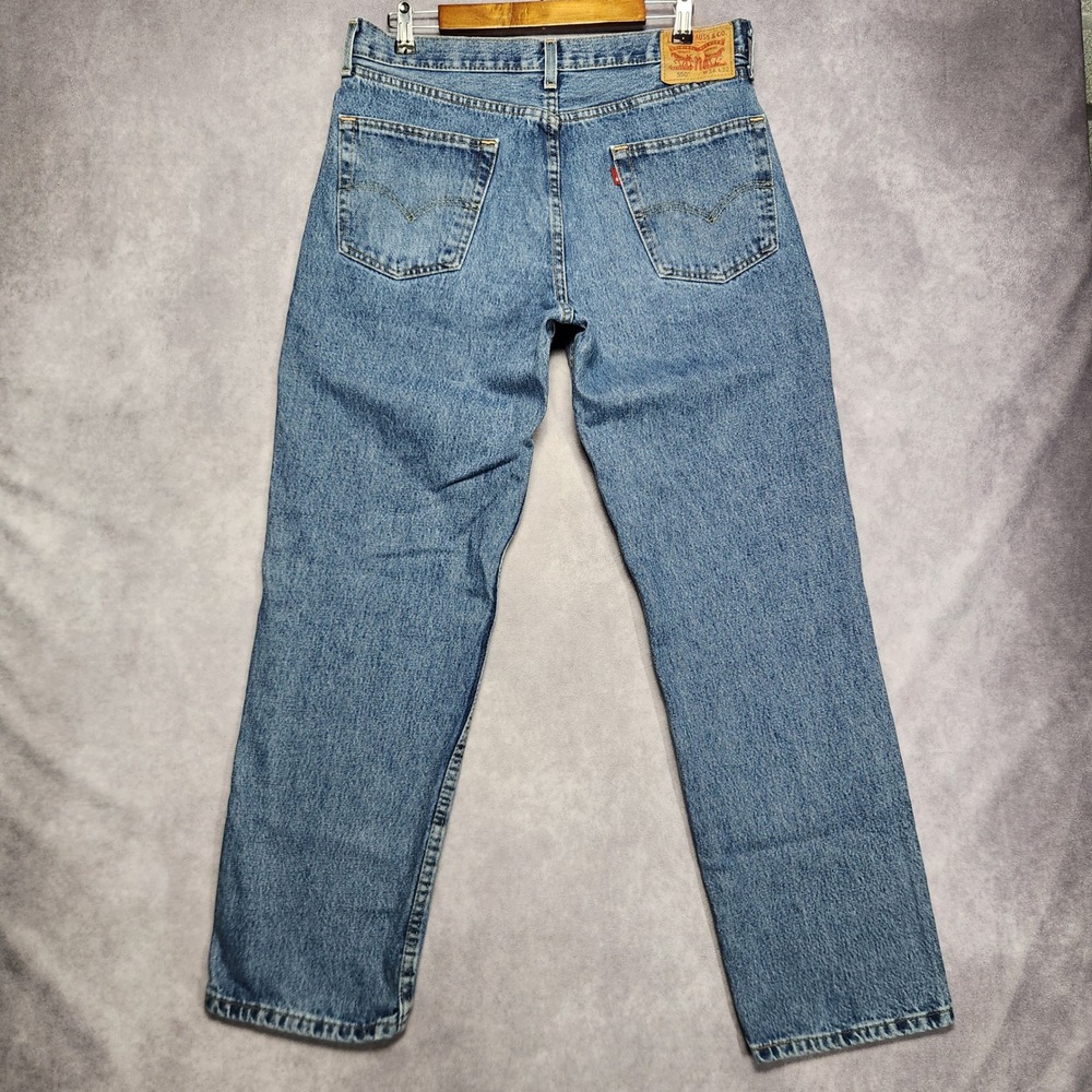 Levis 550 Relaxed Fit Tapered Leg Blue Jeans Mens size 34x32 Medium Wash Zip Fly